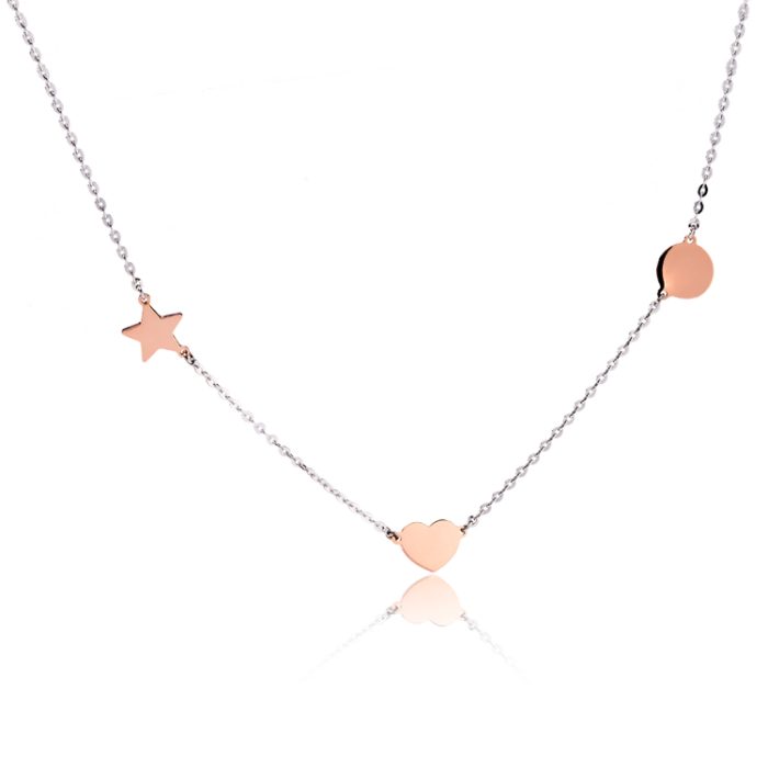 The Way ogrlica- Srce, zvezda, krug- kombinacija