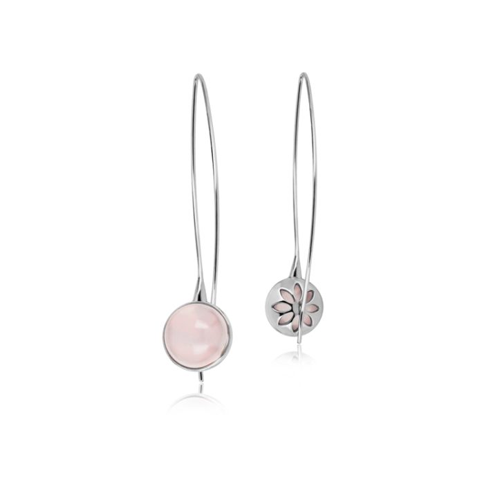 Viseće zlatne minđuše sa roze kvarcom