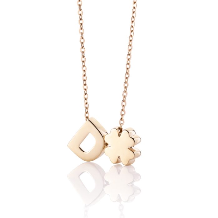 The Way I Am - Zlatna ogrlica sa slovom D i punom detelinom