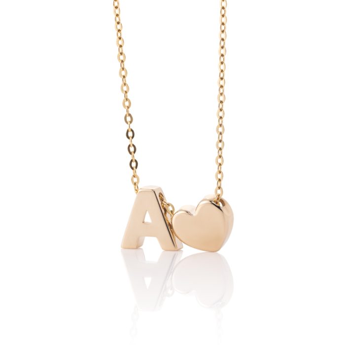 The Way I Am - Zlatna  ogrlica sa slovom A i srcem