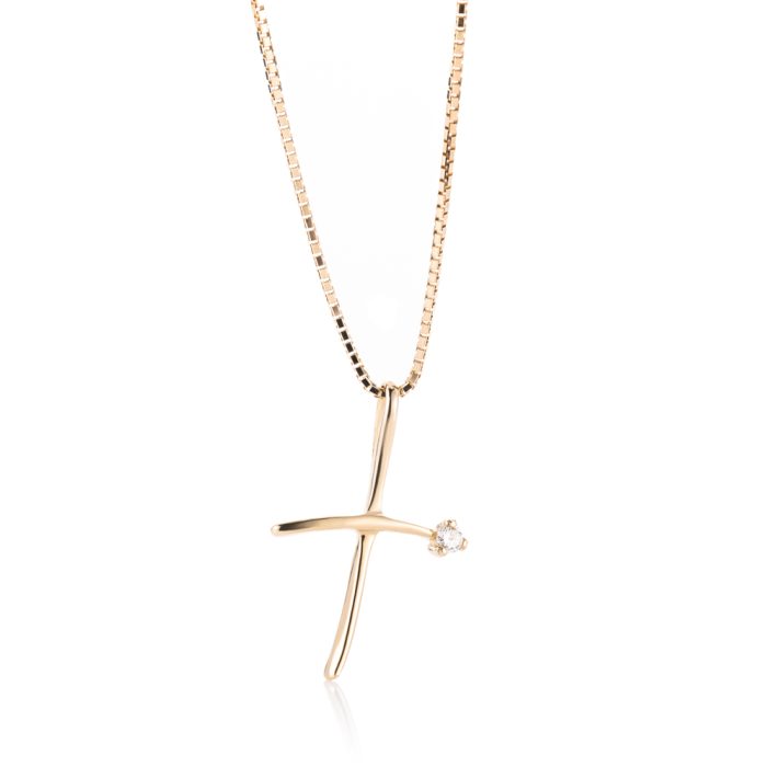 Privezak od žutog zlata - Vera u ljubav, dijamant