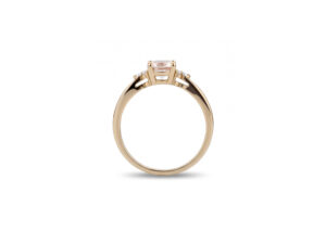 Prsten sa cushion cut morganitom i dijamantima - Slika 4