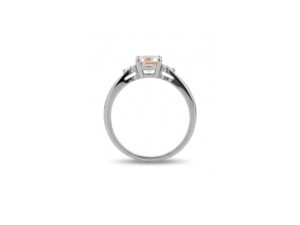 Prsten sa cushion cut morganitom i dijamantima - Slika 6
