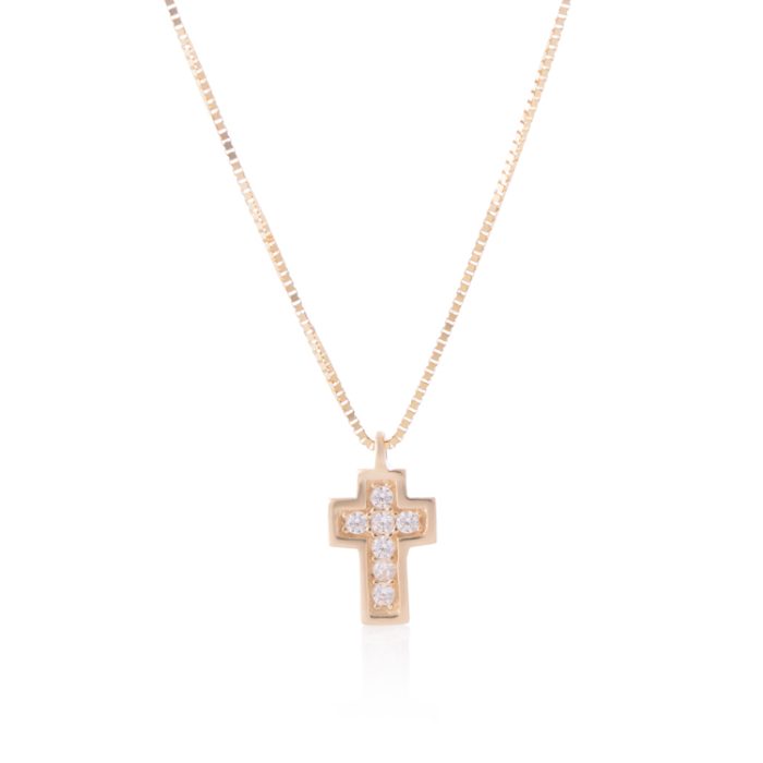 Zlatna ogrlica sa cirkonskim krstićem