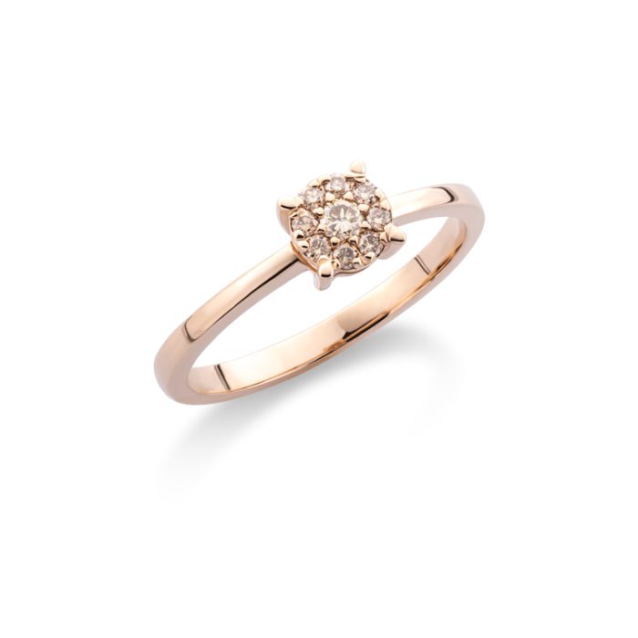 Illusion verenički prsten sa braon dijamantima