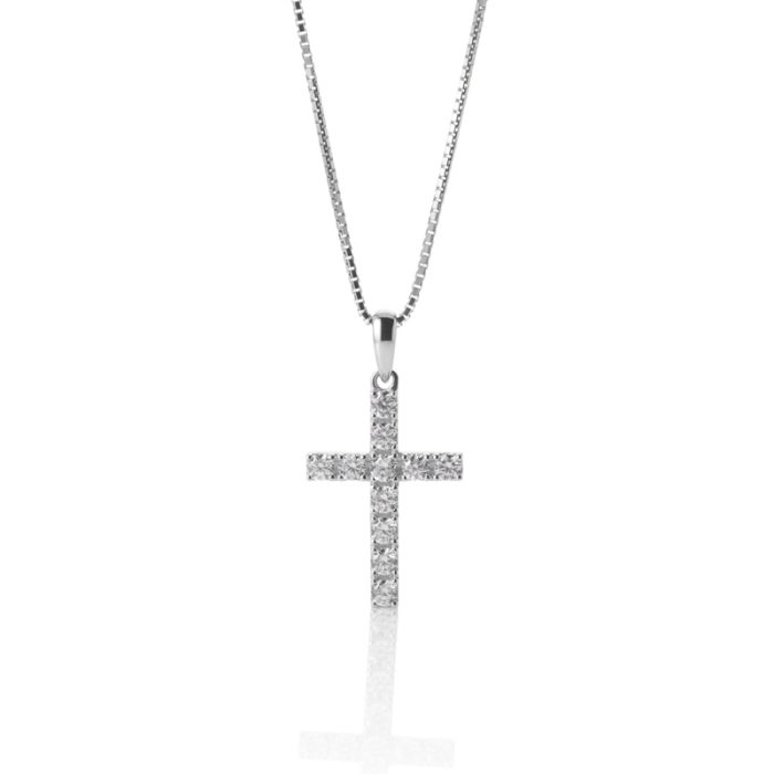 Privezak  - Klasičan krstić sa cirkonima