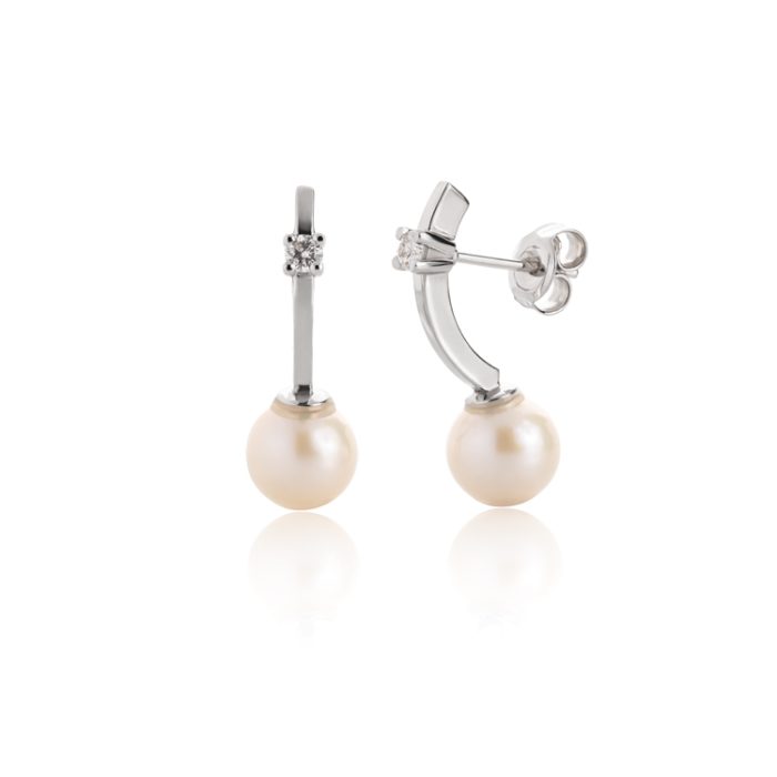 Moderne biserne minđuše sa dijamantom