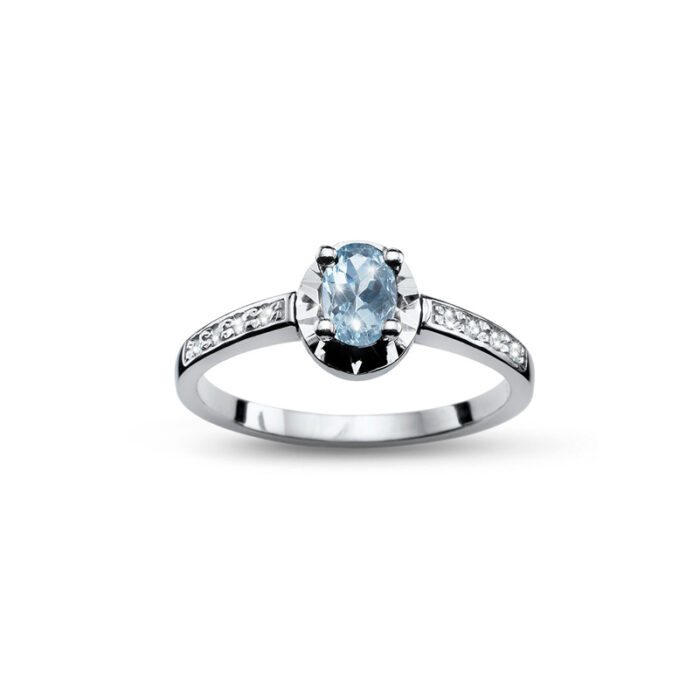 Desirè prsten od belog zlata sa safirima i dijamantima