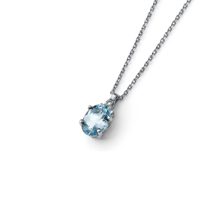 Desirè ogrlica od belog zlata sa poludragim kamenjem