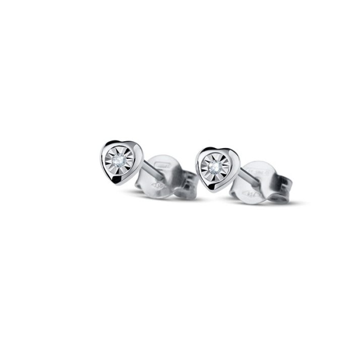 Desirè zlatne minđuše srce sa dijamantom