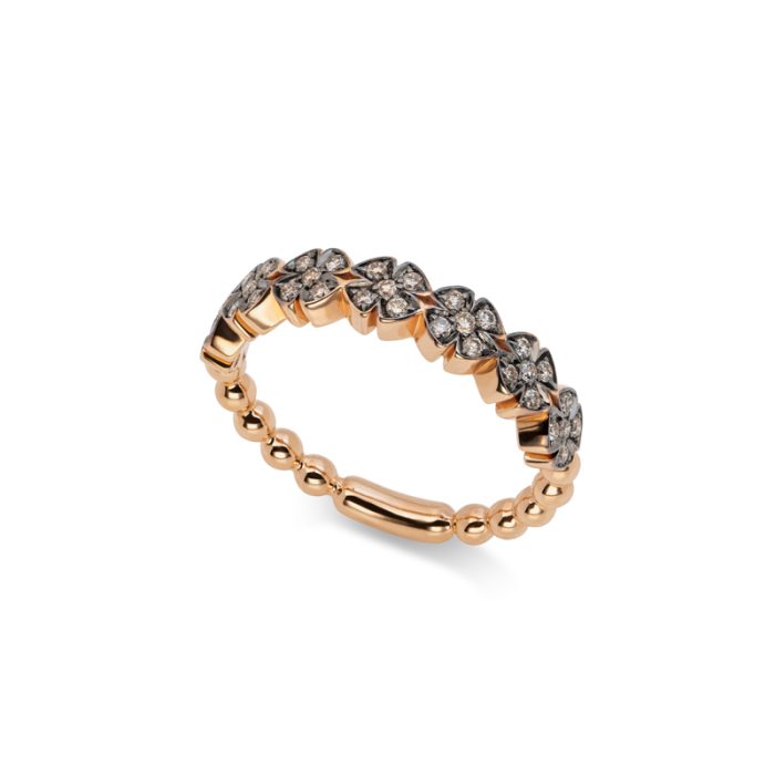 GIOIELLIAMO ZLATNI PRSTEN - DETELINA SA BRAON DIJAMANTIMA