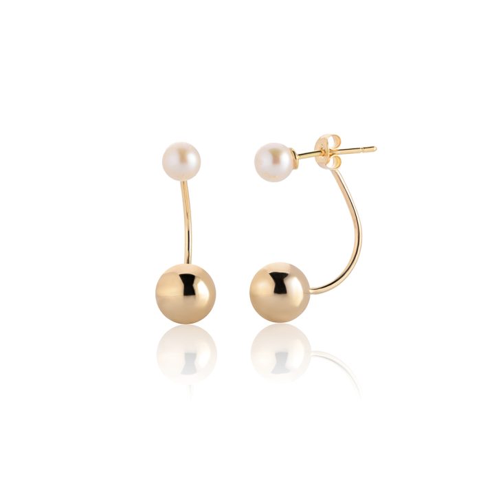 Minđuše sa biserom i zlatnom kuglicom