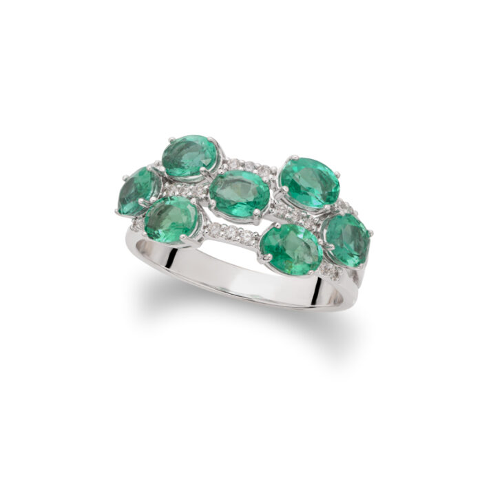 Ekskluzivan prsten sa smaragdima i dijamantima