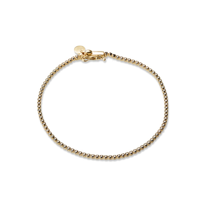 Zlatna lančana narukvica sa crnim cirkonima