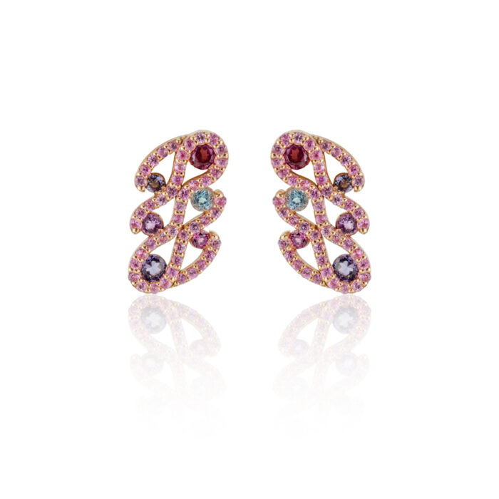 Zlatne minđuše sa poludragim kamenjem