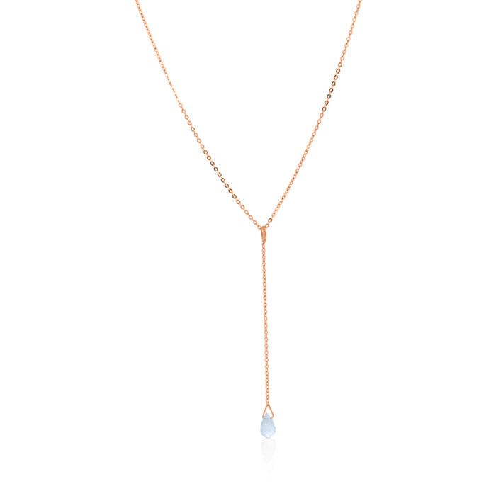 Viseća ogrlica sa akvamarinom, birthstone za mart