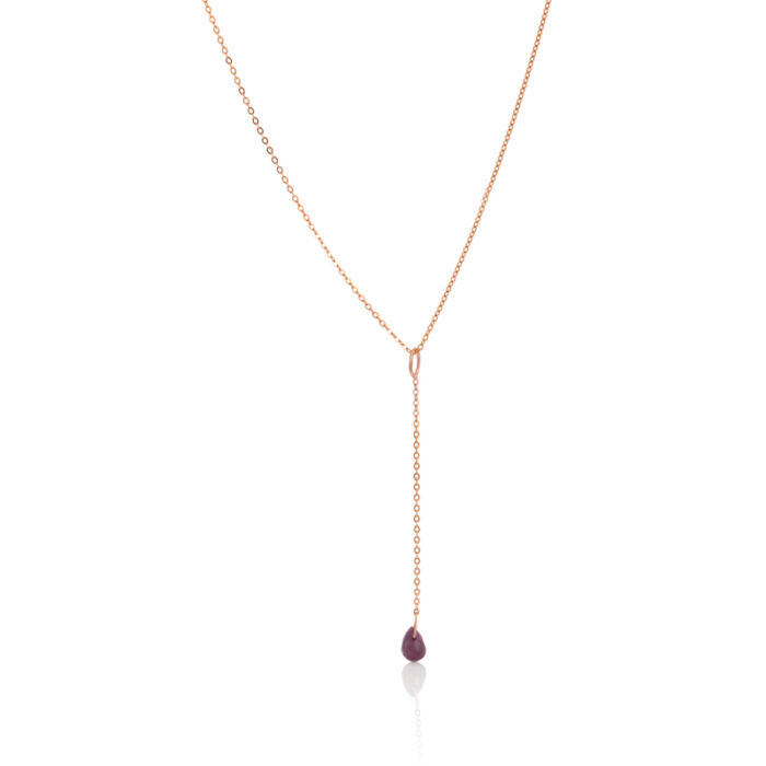 Viseća ogrlica sa rubinom, birthstone za jul