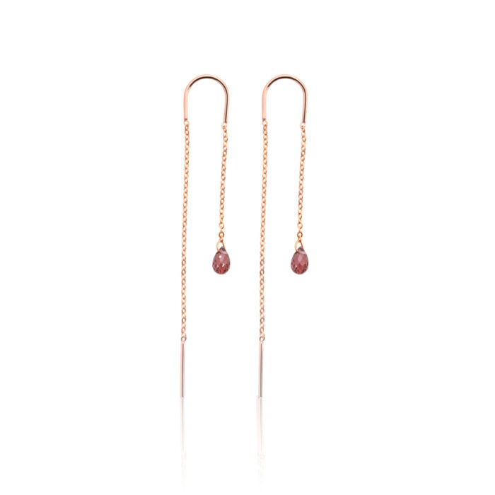 Viseće minđuše sa garnetom, birthstone za januar