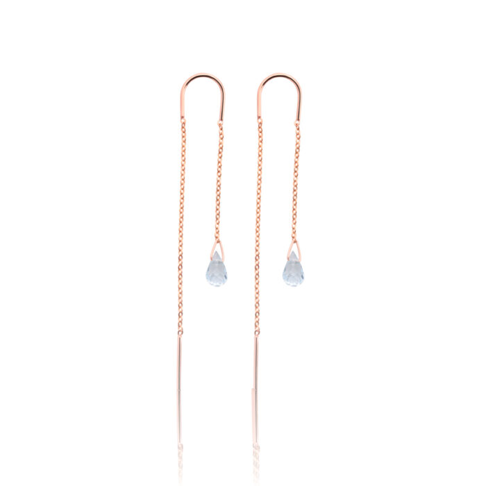 Viseće minđuše sa nebo plavim topazom, birthstone za decembar