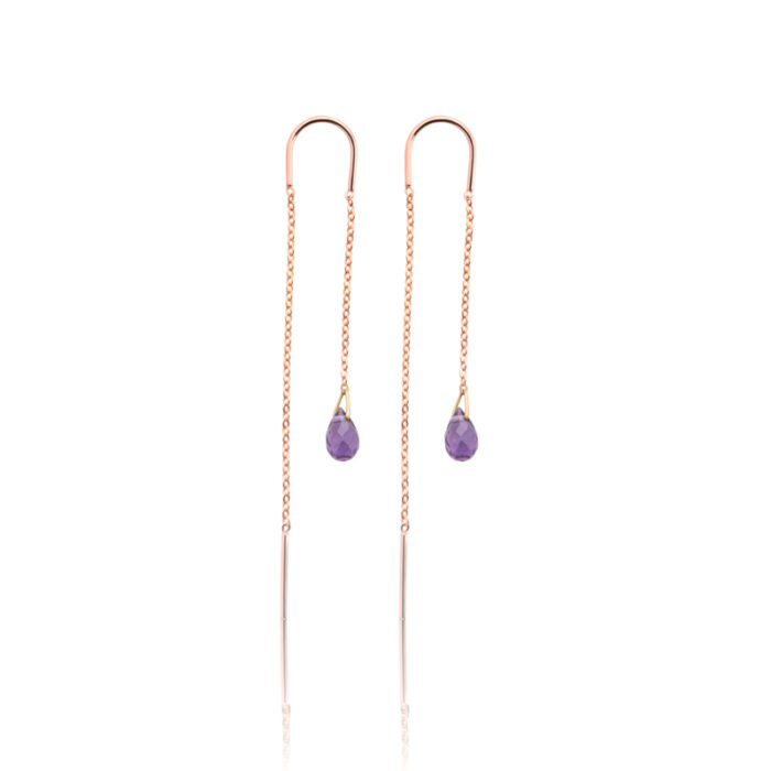 Viseće minđuše sa ametistom, birthstone za februar