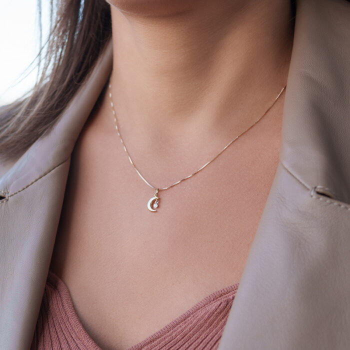 Privezak - Polumesec sa cirkonom