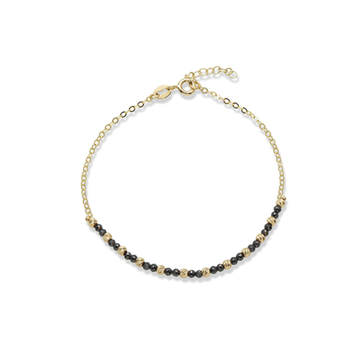 Zlatna narukvica sa crnim cirkonima