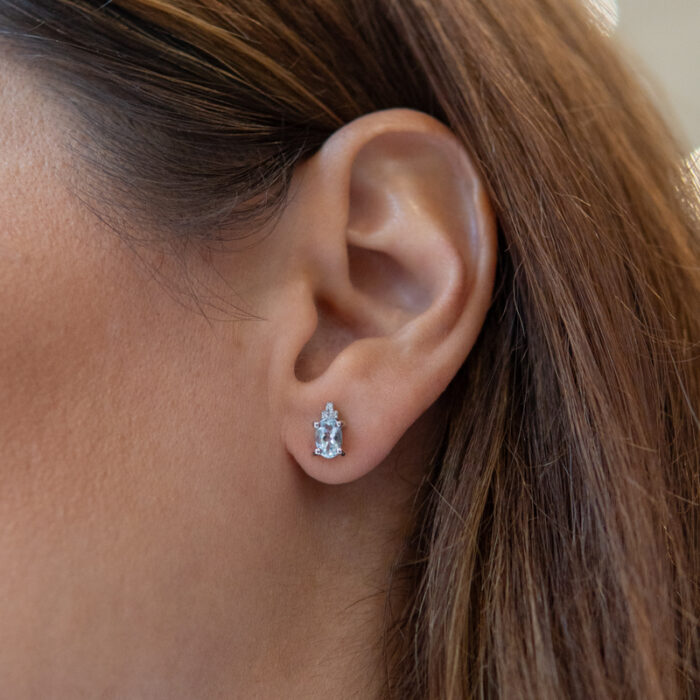 Desirè minđuše sa aqumarinom i dijamantima