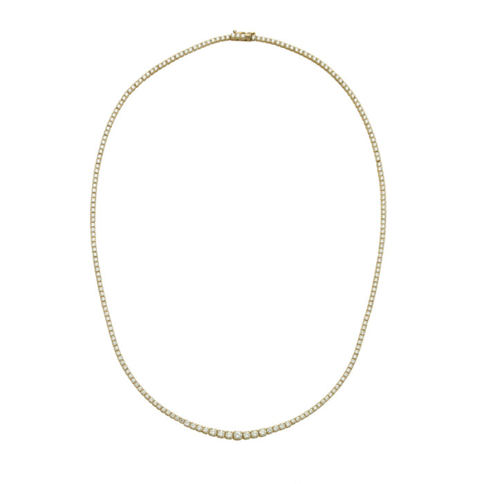 Elegantna zlatna ogrlica sa nizom cirkona