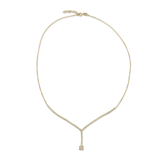 Ogrlica od zlata sa cirkonima u Y obliku