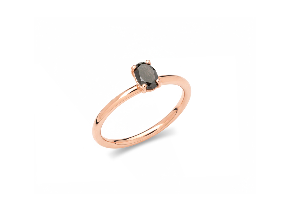 Prsten sa ovalnim crnim dijamantom. - Slika 2