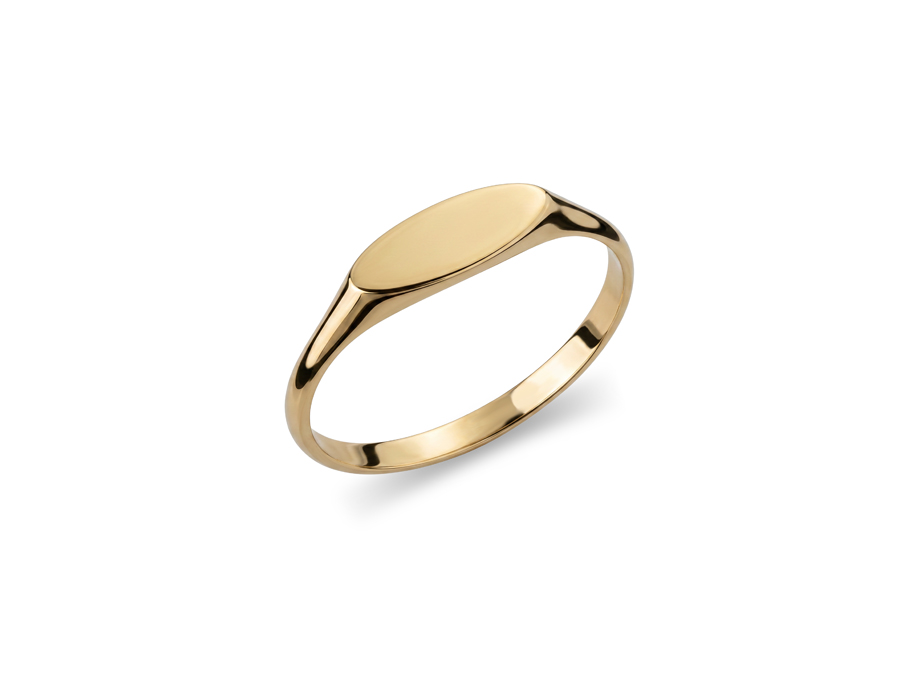 Zlatni 9AM prsten - Oval signet ring - Slika 4