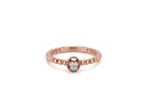 Verenički prsten sa briijantom - Oval golden beads - Slika 4