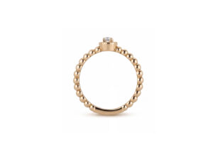 Verenički prsten sa briijantom - Round golden beads - Slika 2