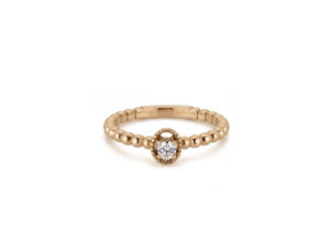 Verenički prsten sa briijantom - Oval golden beads - Slika 6