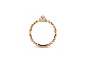 Verenički prsten sa briijantom - Oval golden beads - Slika 7