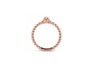 Verenički prsten sa briijantom - Oval golden beads - Slika 5