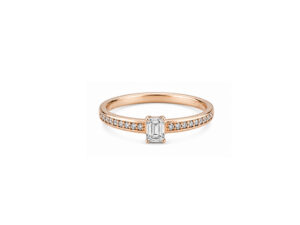 Brilijantski prsten sa centralnim emerald cut dijamantom - Slika 6