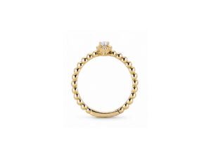 Verenički prsten sa briijantom - Pear golden beads - Slika 6