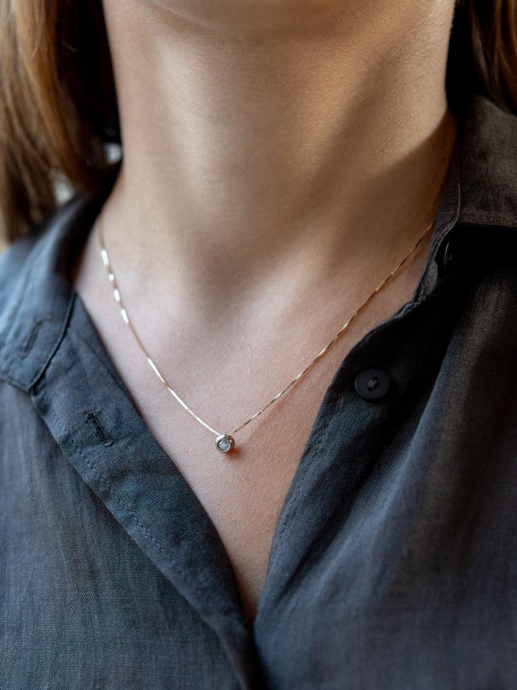 Ogrlica sa dva lica, safir i dijamant - Slika 3