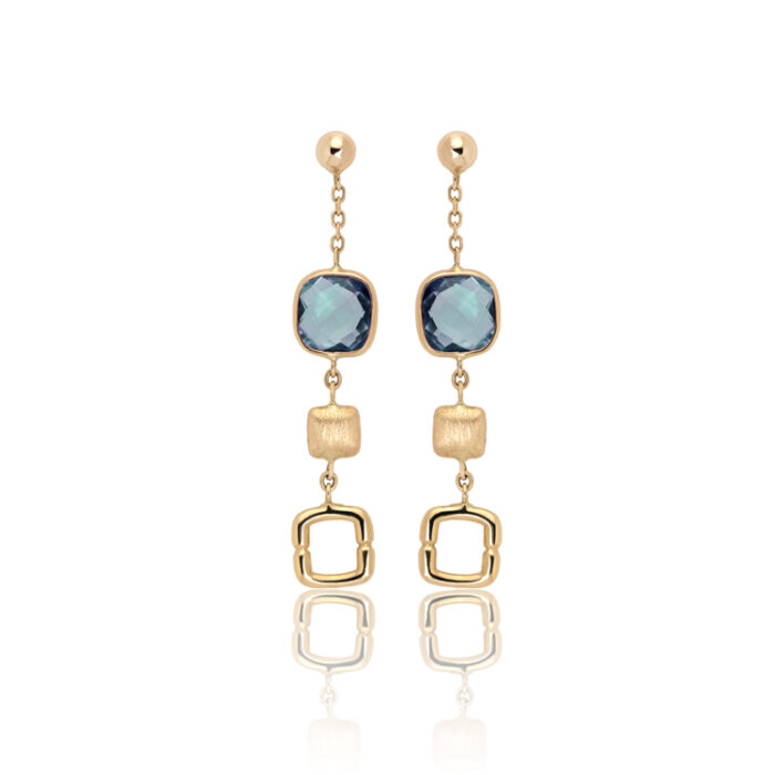 Viseće minđuše sa London plavim topazom