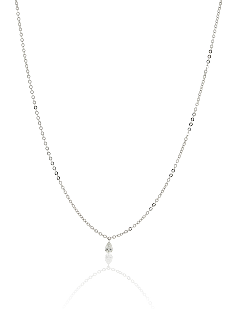 Zlatna ogrlica Floating Diamond, pear shape