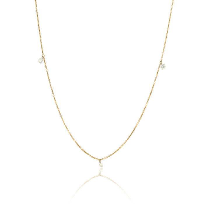 Zlatna ogrlica Triple Floating Diamonds
