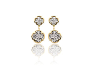 Viseće dvobojne minđuše sa reljefnom teksturom