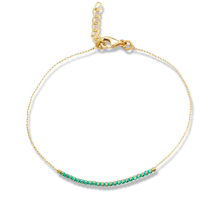 Zlatna narukvica sa plavim emajlom