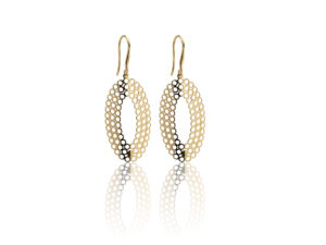 Zlatne 9am viseće minđuše - Ovalna mreža