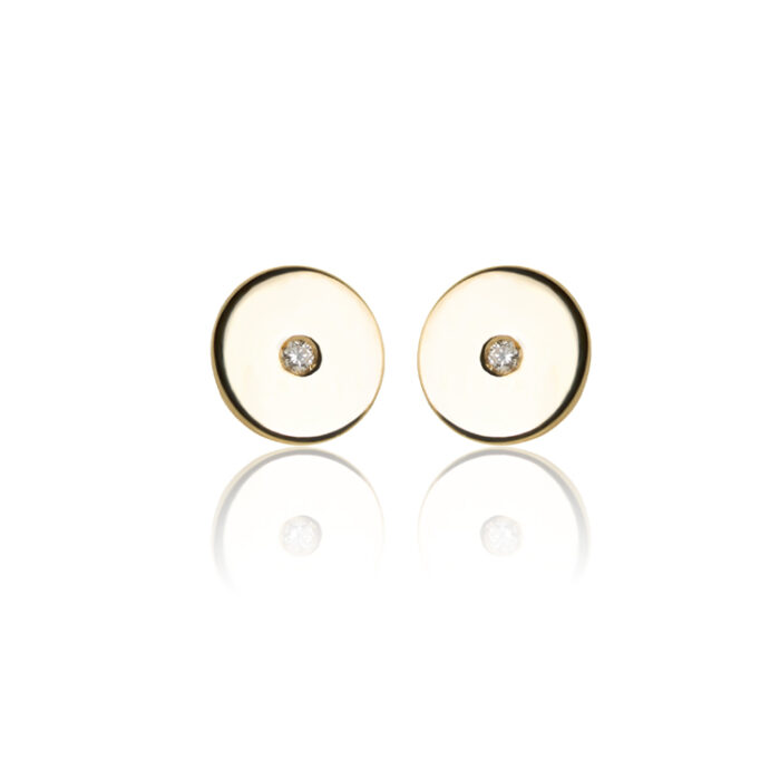 9am zlatne kružne minđuše sa dijamantom