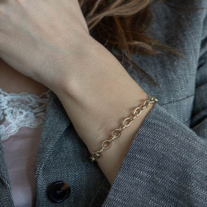 Lančana zlatna narukvica, model 3