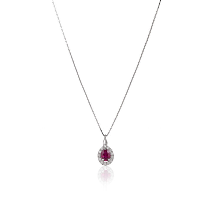 Desirè Ruby Halo brilijantska ogrlica