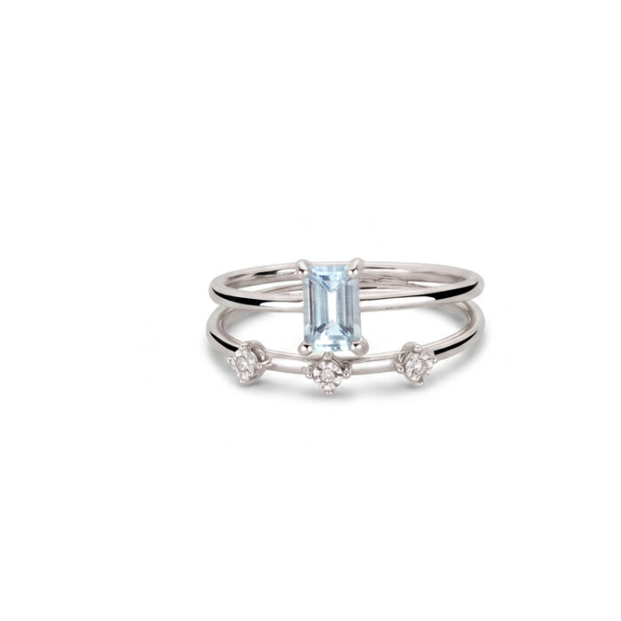 Aqua Orbit brilijantski prsten sa 0,6ct akvamarinom, Desirè