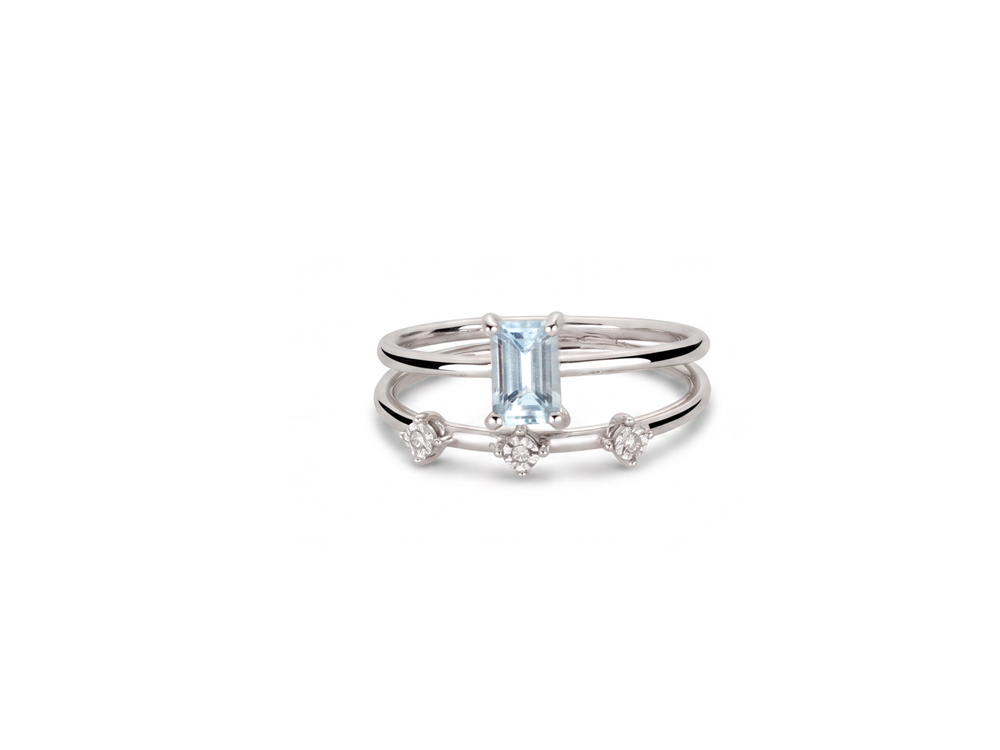 Aqua Orbit brilijantski prsten sa 0,6ct akvamarinom, Desirè